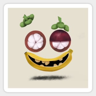 Funny weird tropical fruit monster Sticker